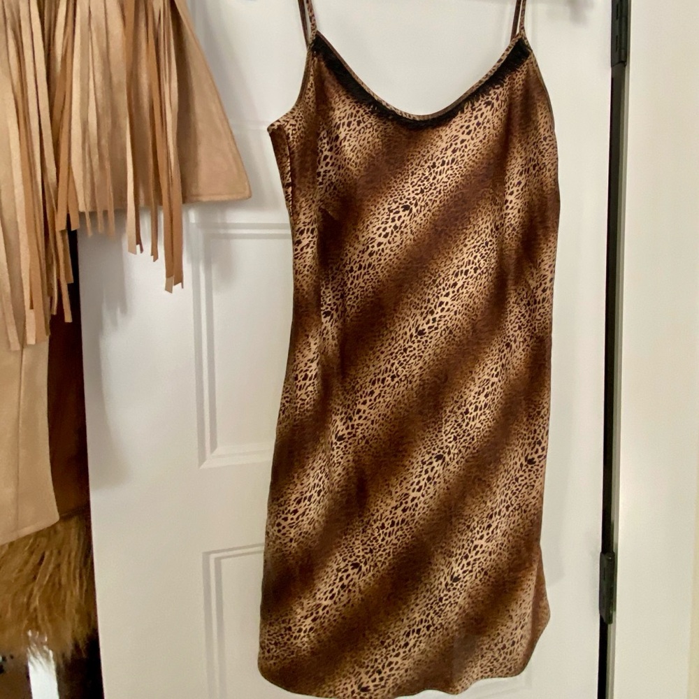 Vintage Leopard Slip Dress Small